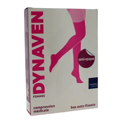 Sigvaris Dynaven Semi-opaque Bas Auto-fixant Classe 2 Femme Marine Normal M à SAINT PANTALEON DE LARCHE