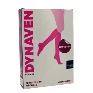 Sigvaris Dynaven Semi-opaque Chaussette Classe 2 Femme Noir Long Xl+