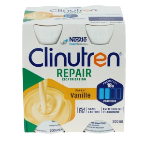 Clinutren Repair Nutriment Vanille 4 Bouteilles/200ml