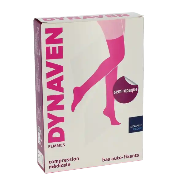 Dynaven Semi-opaque Bas Auto-fixants  Femme Classe 2 Noir Small Normal