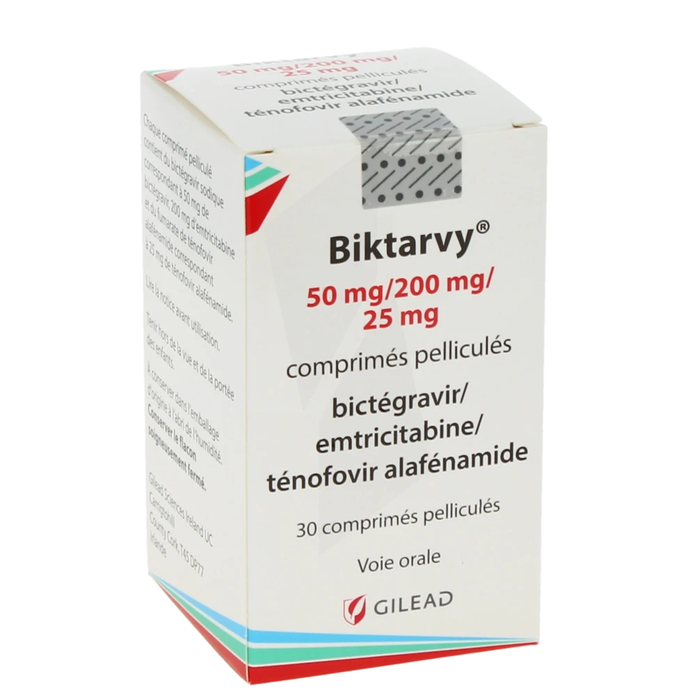 Biktarvy 50 Mg/200 Mg/25 Mg, Comprimé Pelliculé