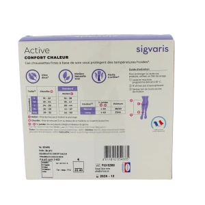 Sigvaris Active Confort Chaleur Soyance Chaussette Classe 2 Femme Noir Normal L