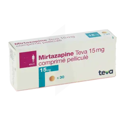 Mirtazapine Teva 15 Mg, Comprimé Pelliculé à Eysines