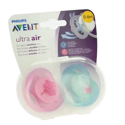 AVENT ULTRA AIR Sucette silicone 0-6mois nuage B/2
