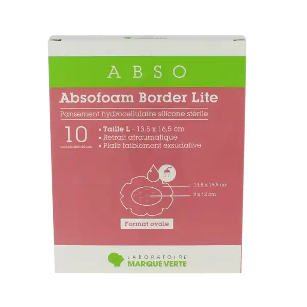 Absofoam Border Lite Pans Hydrocellulaire Ovale 13,5x16,5cm B/10