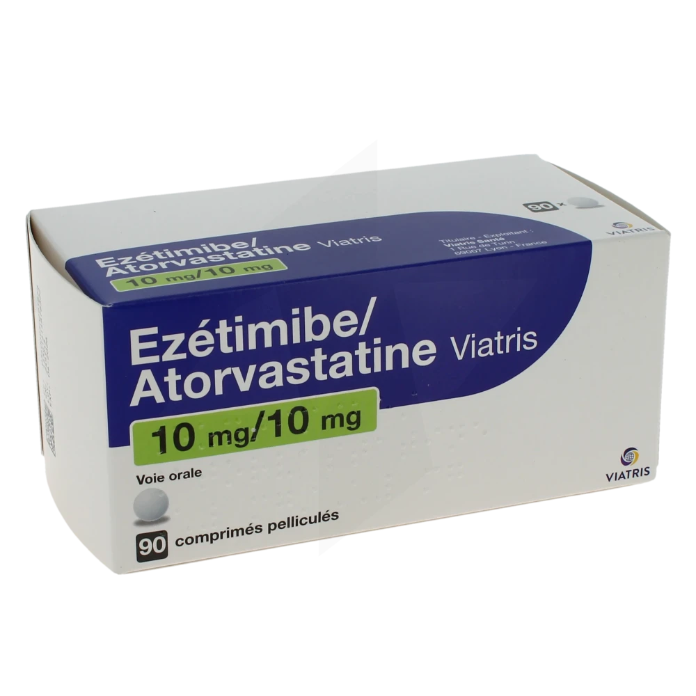 Ezetimibe/atorvastatine Viatris 10 Mg/10 Mg Cpr Pell Plq/90