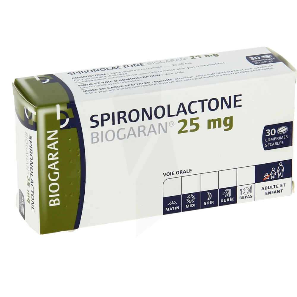 Spironolactone Biogaran 25 Mg, Comprimé Sécable