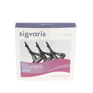 Sigvaris 2 Styles Carreaux Collant Noir Sn