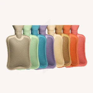 Calindoo Bouillotte Avec Housse Douceur Pompons Blancs 2l
