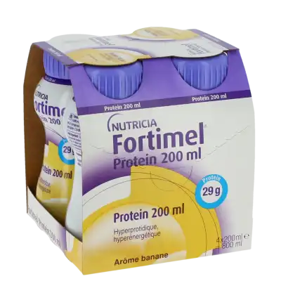 Fortimel Protein Nutriment Banane 4 Bouteilles/200ml à BARCARÈS (LE)