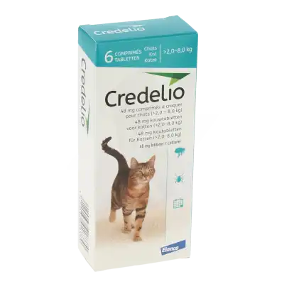 Credelio 48 Mg Comprime A Croquer Pour Chats (> 2,0 - 8,0 Kg), Comprimé à Croquer à ROMORANTIN-LANTHENAY