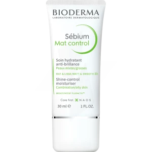 Bioderma Sébium Mat Control Crème Matifiante Hydratante Peau Grasse 30ml