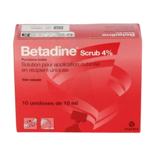 Betadine Scrub 4 %, Solution Pour Application Cutanée En Récipient Unidose