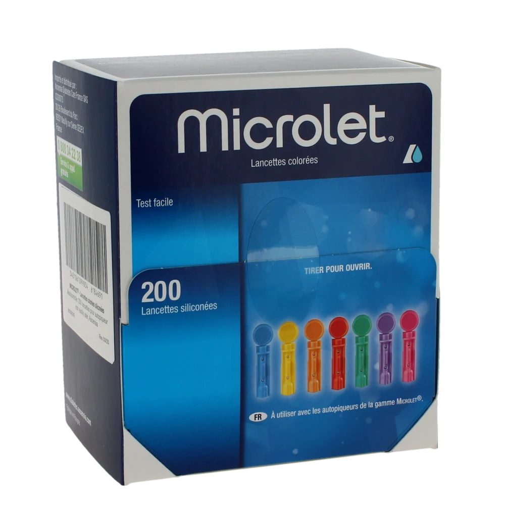 Microlet Lancettes Colorés B/200