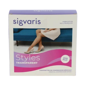 Sigvaris Styles Transparent Chaussettes  Femme Classe 2 Beige 120 Small Normal