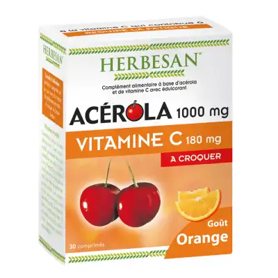 Herbesan Acérola 1000 Comprimés à Croquer Orange B/30 à TOULON