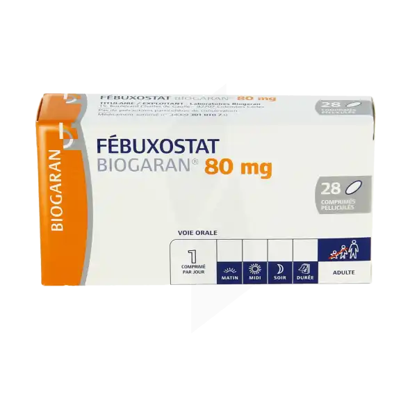 Febuxostat Biogaran 80 Mg, Comprimé Pelliculé