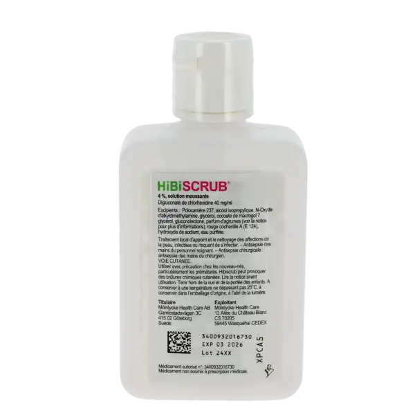 Hibiscrub 4%, Solution Moussante