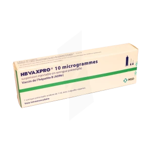 Hbvaxpro 10 Microgrammes, Suspension Injectable En Seringue Préremplie. Vaccin De L'hépatite B (adnr)