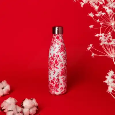 Yoko Design Bouteille Isotherme Toile De Jouy Rouge 500ml
