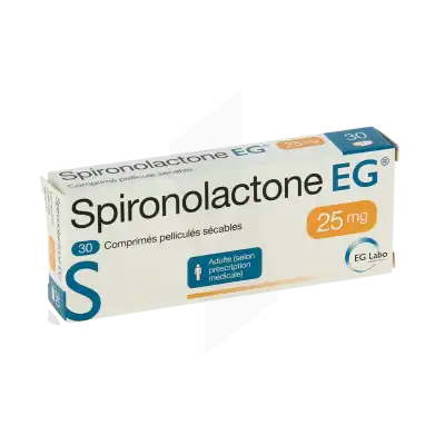Spironolactone Eg 25 Mg, Comprimé Pelliculé Sécable à Agen