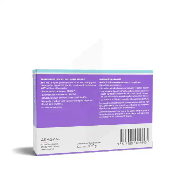Aragan Pure Protect Probio P3 Ballonnements Gélules B/20
