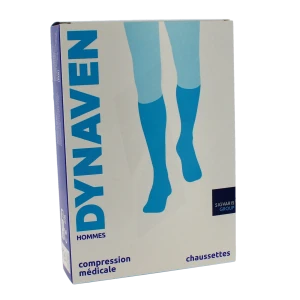 Sigvaris Dynaven Semi-opaque Fin Chaussette Classe 2 Homme Marine Long S