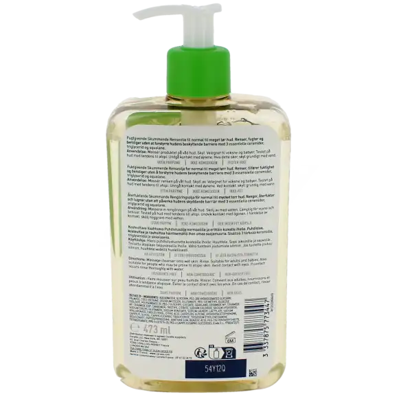Cerave Huile Lavante Moussante Hydratante Peaux Normales à Très Sèches à Tendance Atopique Flacon Pompe/473ml