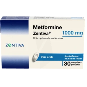 Metformine Zentiva 1000 Mg, Comprimé Pelliculé