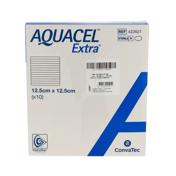 Aquacel Extra Pans Hydrofiber StÉrile 12.5x12.5cm B/10