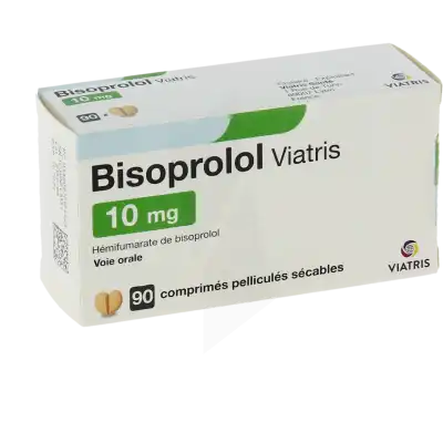 Bisoprolol Viatris 10 Mg, Comprimé Pelliculé Sécable à Paris