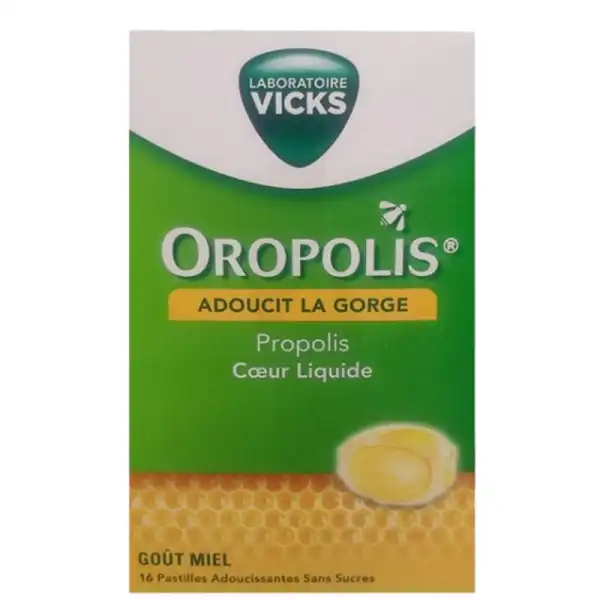 Vicks Oropolis Pastilles à Sucer Coeur Liquide Miel B/16