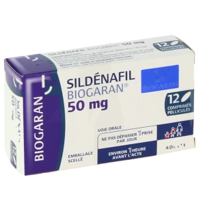 Sildenafil Biogaran 50 Mg, Comprimé Pelliculé