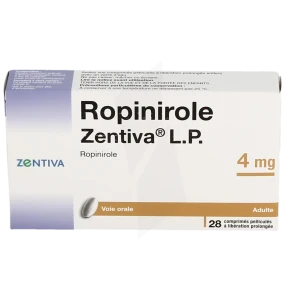 Ropinirole Zentiva Lp 4 Mg, Comprimé Pelliculé à Libération Prolongée