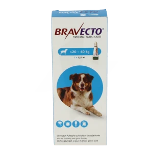 Bravecto 1000 Mg Solution Pour Spot-on Pour Chiens De Grande Taille (> 20 - 40 Kg), Solution Pour Spot-on