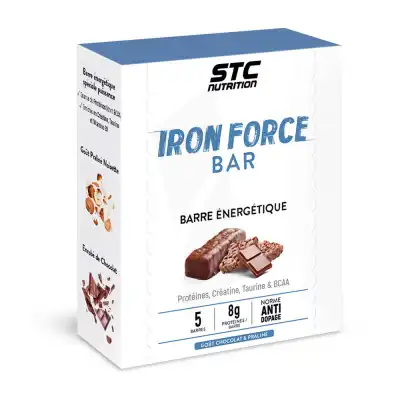 Stc Nutrition Iron Force Bar Barre Chocolat Praliné Riz Soufflé Etui/5x50g à  NICE