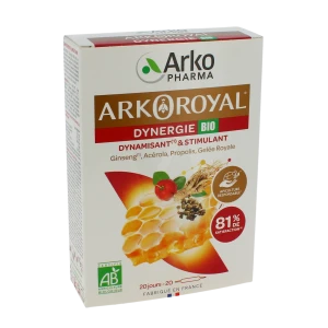 Arkoroyal Dynergie Bio Ginseng Gelée Royale Propolis Solution Buvable 20 Ampoules/10ml