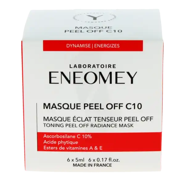 Eneomey Masque Peel Off C10 Masque éclat Tenseur 6 Monodoses/5ml