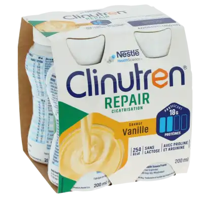 Clinutren Repair Nutriment Vanille 4 Bouteilles/200ml à NÈGREPELISSE