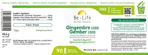 Be-life Gingembre 1200 Gélules B/90