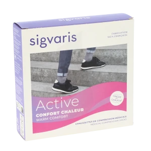 Sigvaris Active Confort Chaleur Chaussettes  Femme Classe 2 Plume Medium Normal