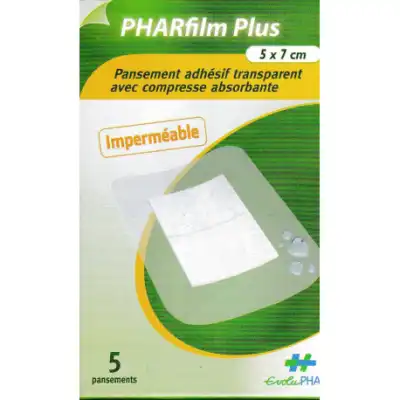 Pharfilm Plus Pansement Adhésif Transparent 5x7cm B/5 à Bordeaux