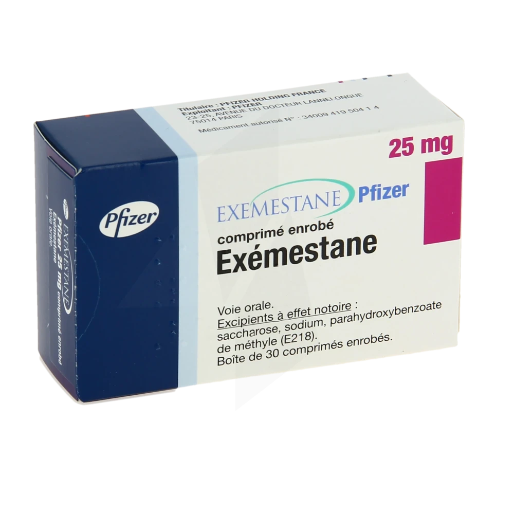 Exemestane Pfizer 25 Mg, Comprimé Enrobé