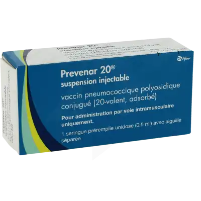 PREVENAR 20, suspension injectable en seringue préremplie