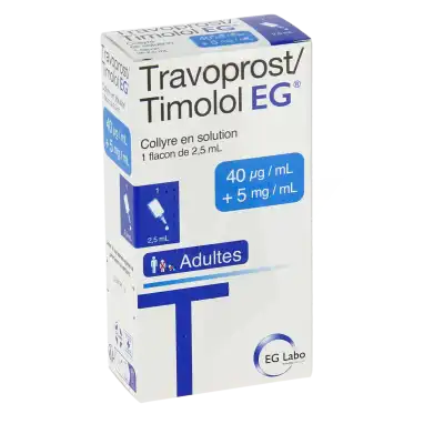 Travoprost/timolol Eg 40 Microgrammes/ml + 5 Mg/ml, Collyre En Solution à CHAMPAGNOLE