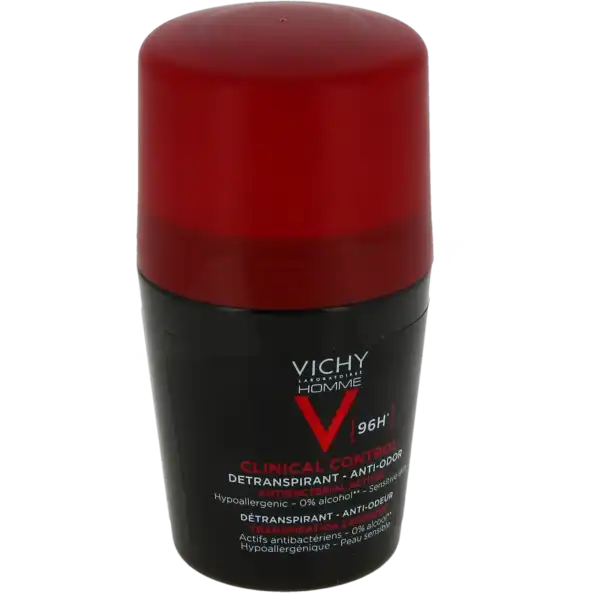 Vichy Homme Détranspirant Anti-odeur 96h Roll-on/50ml