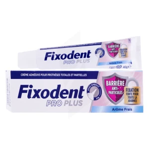 Fixodent Pro Plus Barriere Anti-particules Cr Adhésive Frais T/40g