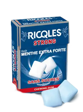 Ricqles Strong Chew Gum Hygiène Fraîcheur Sans Sucre Menthe Extra-forte Etui/24g à Mérignac