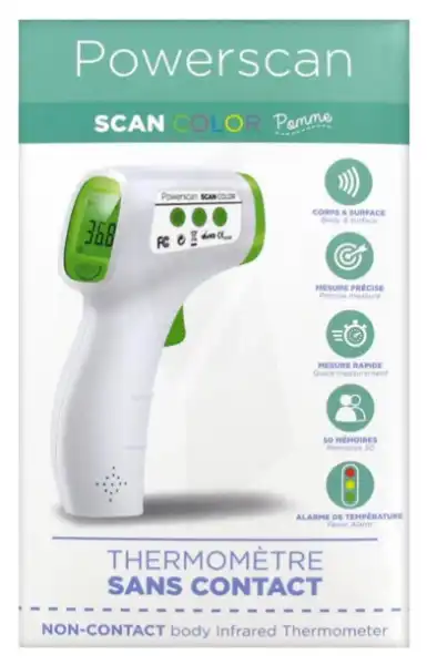 Powerscan Thermomètre Sans Contact Vert Pomme