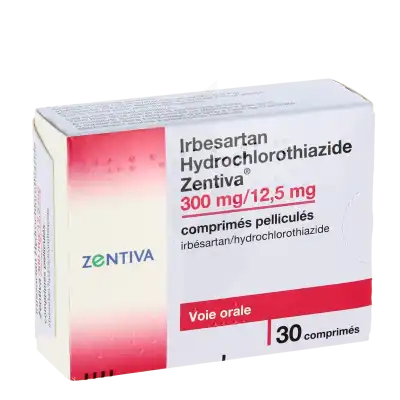 IRBESARTAN HYDROCHLOROTHIAZIDE ZENTIVA 300 mg/12,5 mg, comprimé pelliculé